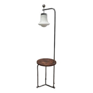 Mid-Century Floor Lamp in Glass and Metal For Sale