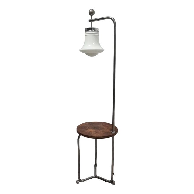 Mid-Century Floor Lamp in Glass and Metal For Sale