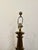 Stylish Currey & Co Wood & Brass Lamp. Sculptural body. Showroom floor sample.
