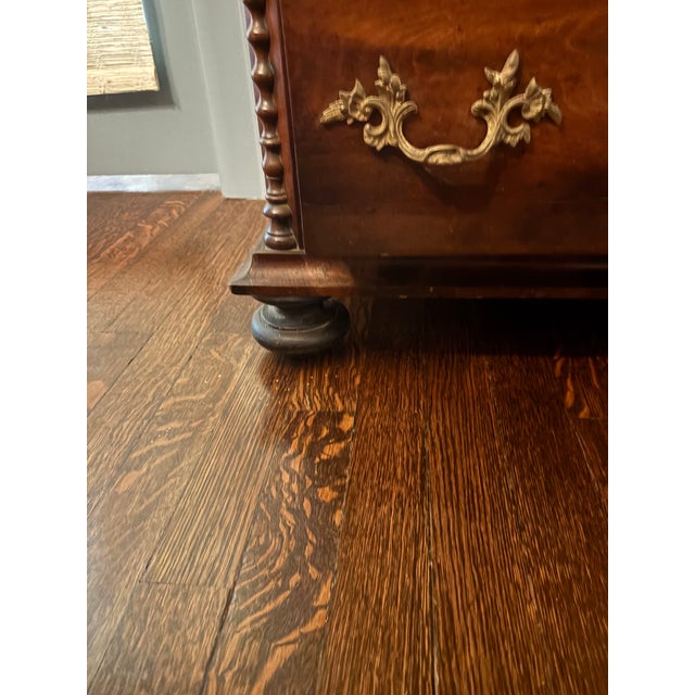 Exceptional 19th Century Flame Mahogany Chest of Drawers With Barley Twist Columns For Sale - Image 11 of 11