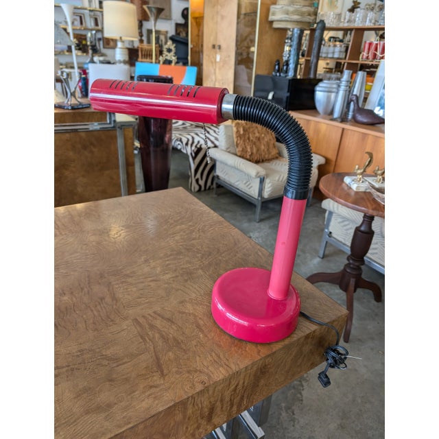 Metal Mid Century Red Lightolier Gooseneck Desk Lamp For Sale - Image 7 of 10