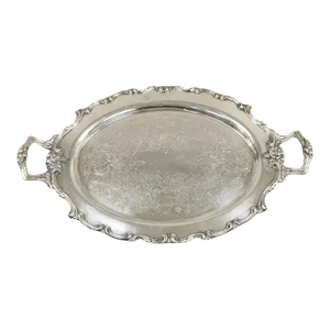 Vintage Wsb 1538 Victorian Silver Plated Oval Serving Plater Butlers Tray