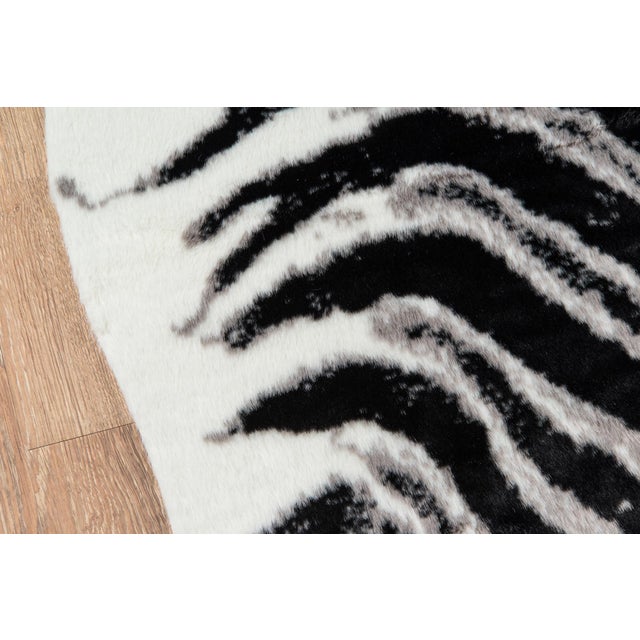 Modern Erin Gates by Momeni Acadia Zebra Black Faux Hide Area Rug - 5'3" X 7'10" For Sale - Image 3 of 7
