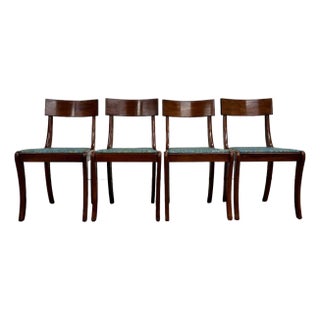 Vintage Duncan Phyfe Regency Empire Style Klismos Dining Side Chairs - Set of 4 For Sale
