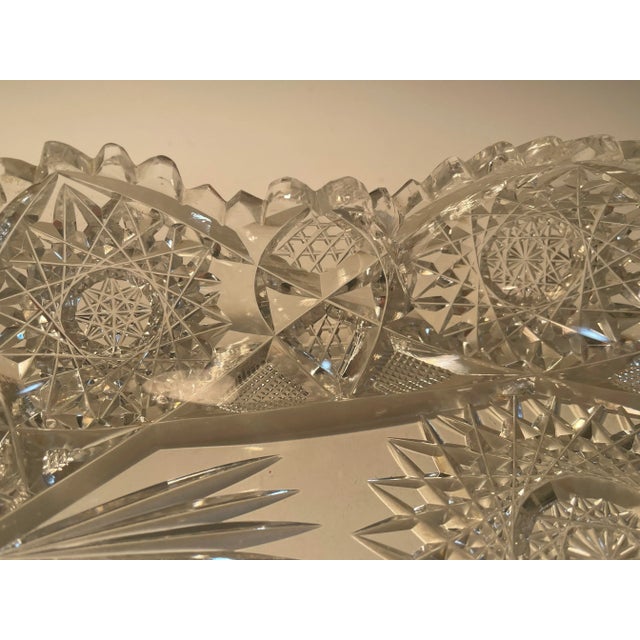 Antique Cut Glass Celery Dish - Relish Tray - 13” For Sale - Image 10 of 10