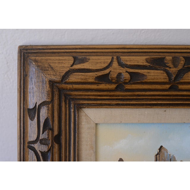 Small Signed Vintage Mountains & Lake Landscape Painting For Sale - Image 9 of 10