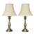 Vintage Stiffel Brass Table Lamps With Original Shades – Classic Baluster Form Traditional Lighting - a Pair For Sale