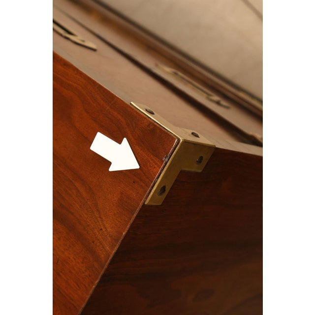 Lane Campaign Style Walnut Chest Of Drawers For Sale - Image 9 of 18