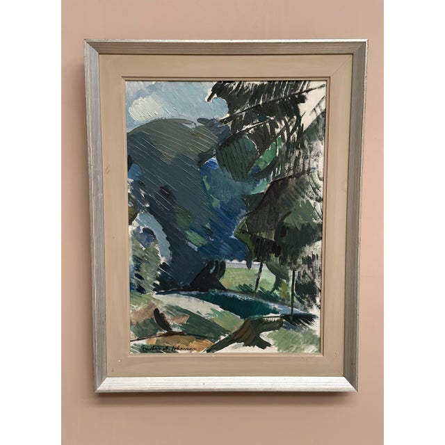 Gustav‑Adolf Johansson, Abstract Forest, 1960s, Oil on Canvas, Framed For Sale - Image 8 of 15