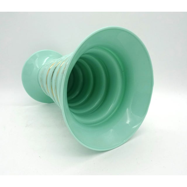 Art Deco Green Jadeite Art Glass Vase, 1920s For Sale - Image 4 of 10