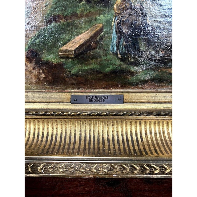 French School Artist, Riverbank, Late 1800s, Oil on Canvas For Sale - Image 5 of 7