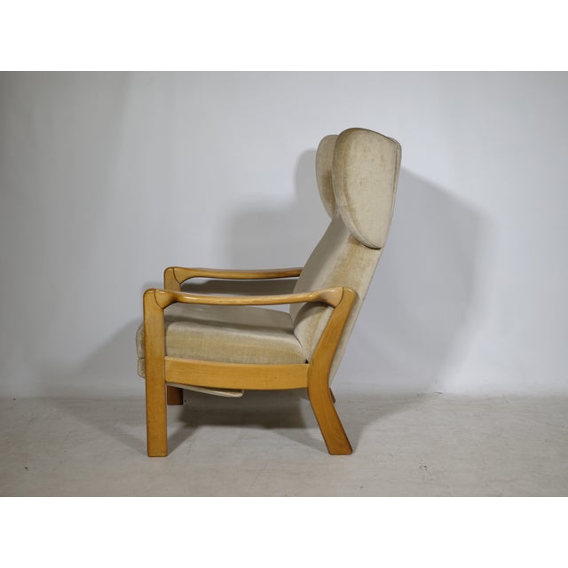 Mid-Century Modern Wingback Chair with Folding Function in Wood, 1970s For Sale - Image 4 of 12