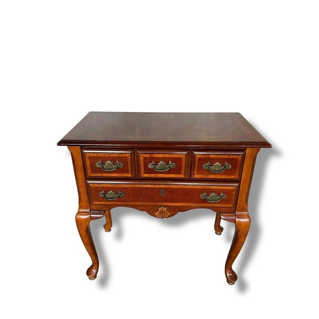 Vintage Queen Anne Cabinet with Brass Handles For Sale - Image 3 of 8