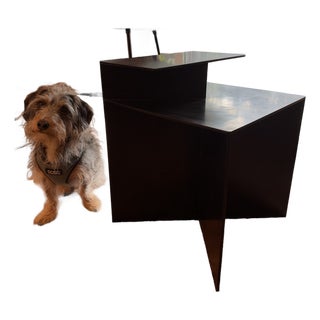 Uhuru Tack Side Table - Hand Blackened Steel For Sale