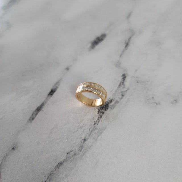 2020s Double Row Princess Diamond Wedding Band 1.30cttw, Size 8 For Sale - Image 5 of 5