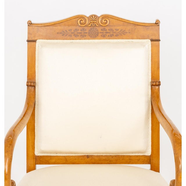 Traditional French Empire Style Walnut Armchairs, Pair For Sale - Image 3 of 7
