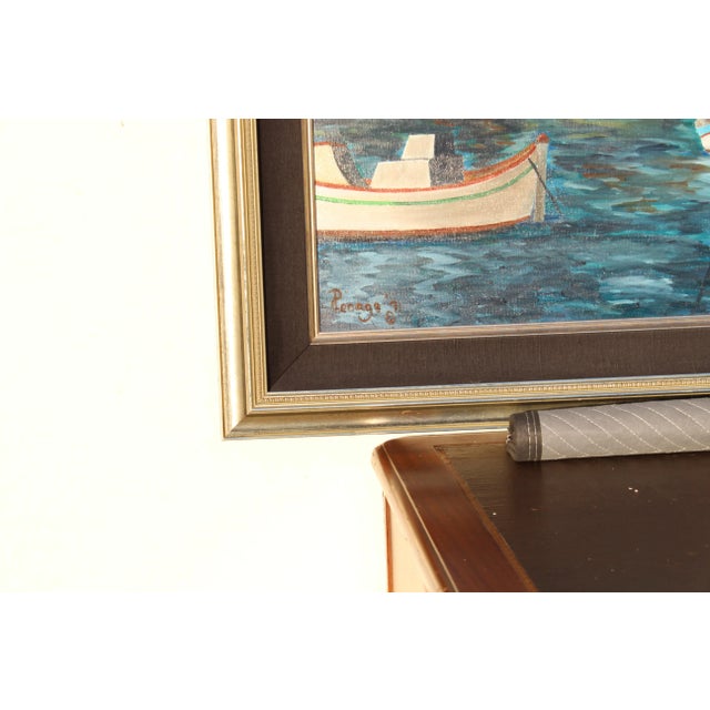 1980s Greek Islands Original Painting For Sale - Image 9 of 11