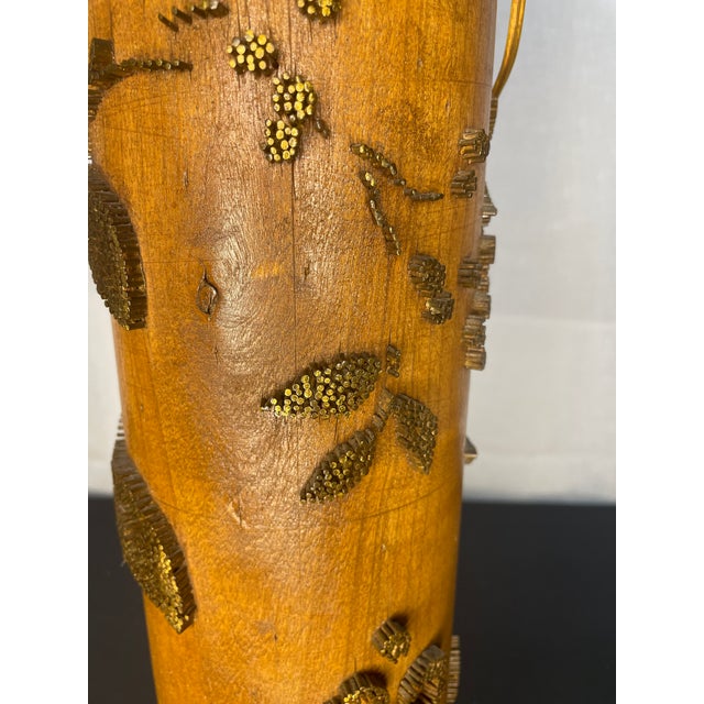 Mid-Century Modern Late 20th Century Wallpaper Printing Roller Lamp For Sale - Image 3 of 5