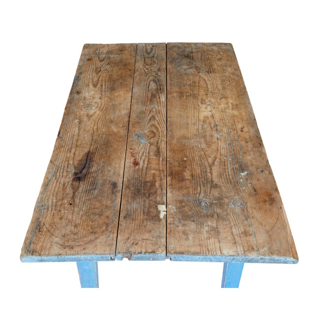 Rustic Painted Pine Side Table, 1860s For Sale - Image 4 of 8