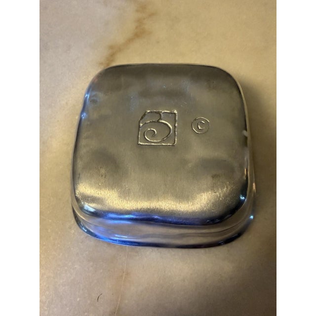 Mid-Century Modern Vintage Beatriz Ball Metalware Small Square Bowl 5.25" x 1.5" For Sale - Image 3 of 5