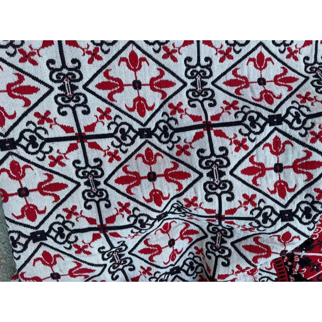 Large Square Jacquard Double Face Rug Cover, 1980s For Sale - Image 16 of 18