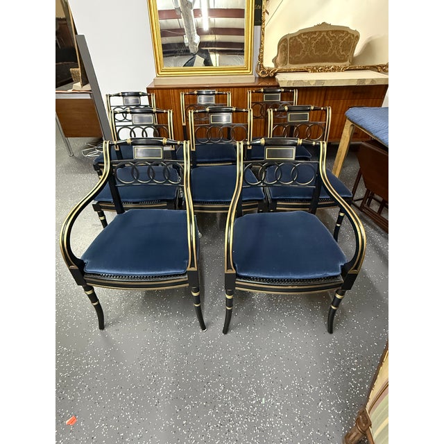 Traditional Late 20th Century Baker Furniture Historic Charleston Collection “Governor Alston” Dining Chairs (Set of 8) For Sale - Image 3 of 12