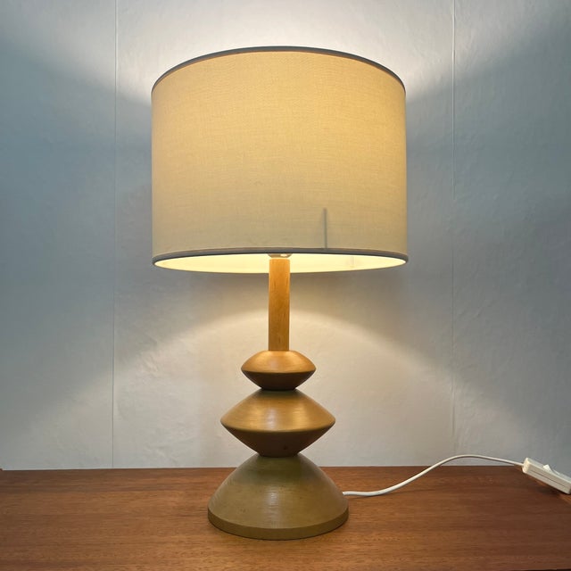 Light Wood Table Lamp, 1980s For Sale - Image 4 of 12