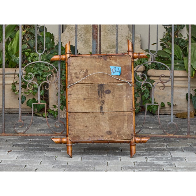 French Faux Bamboo Wall Mirror with Turned Wood Frame, circa 1900 For Sale - Image 10 of 12