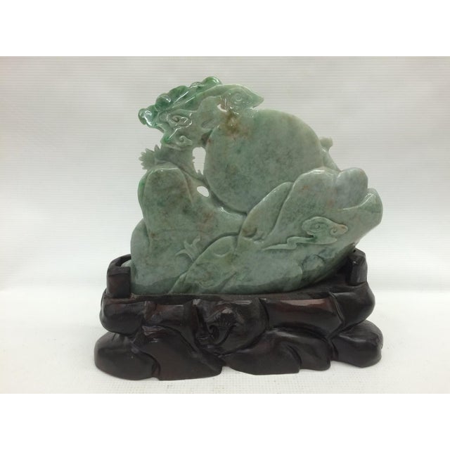Carved Jade Sculpture Mountain With Trees and Birds Chairish