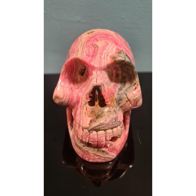 Skull in Rhodochrosite Mineral For Sale - Image 15 of 18
