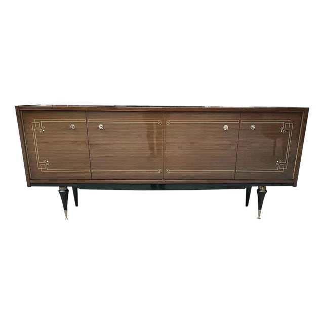 1940s French Art Deco Macassar Ebony Mother-of-Pearl Sideboard For Sale