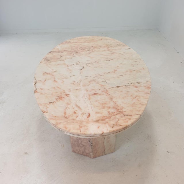Italian Oval Marble Coffee Table, 1970s For Sale - Image 4 of 18