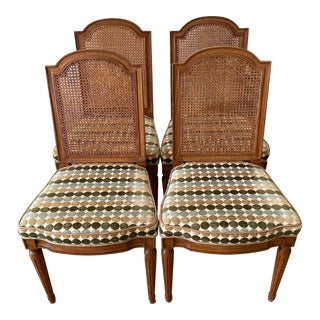 Set of Four Henredon Louis XVI Cane Back Dining Chairs For Sale