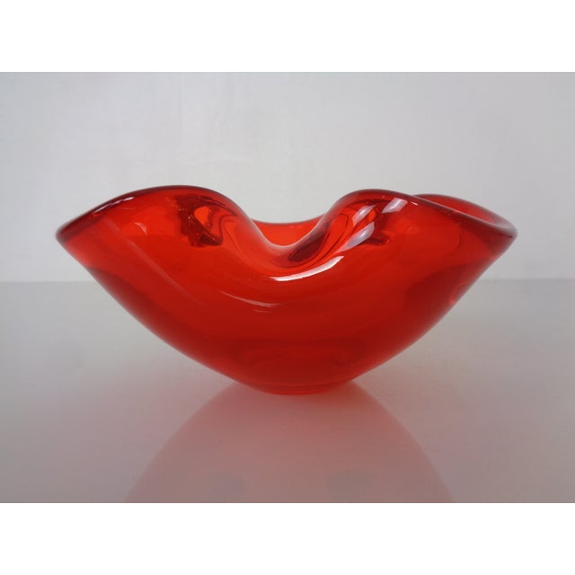 1960s Red Sommerso Murano Glass Bowl, Italy, 1960s For Sale - Image 5 of 14