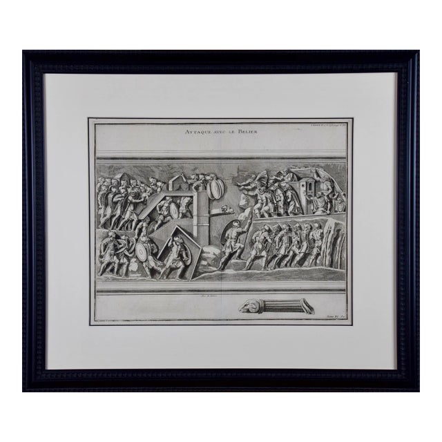 "Attack With a Battering Ram": An 18th Century Engraving by Montfaucon, 1719 For Sale