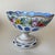 Weighs 3lb Vintage Moser art glass. Oval, scalloped, pedestaled bowl. Hand painted florals. Gilded. White surface, cut-to-...