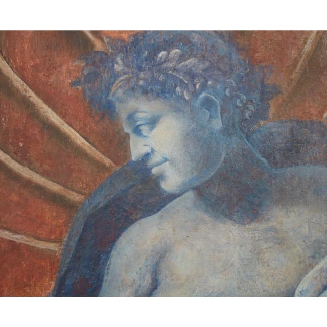 Huge Antique Neoclassical Roman Portrait Oil Painting For Sale - Image 4 of 4