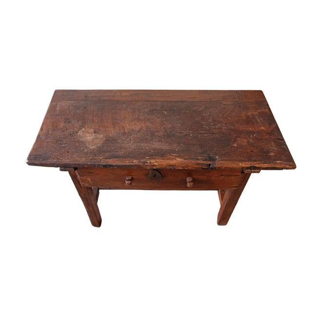 1700s Hand Planed Rustic Console Table For Sale - Image 4 of 4