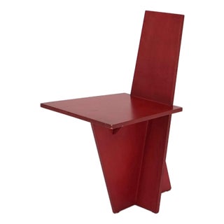 Mid-Century Modern Modern Red Plywood Chair, 1980s For Sale