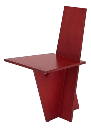 Mid-Century Modern Modern Red Plywood Chair, 1980s