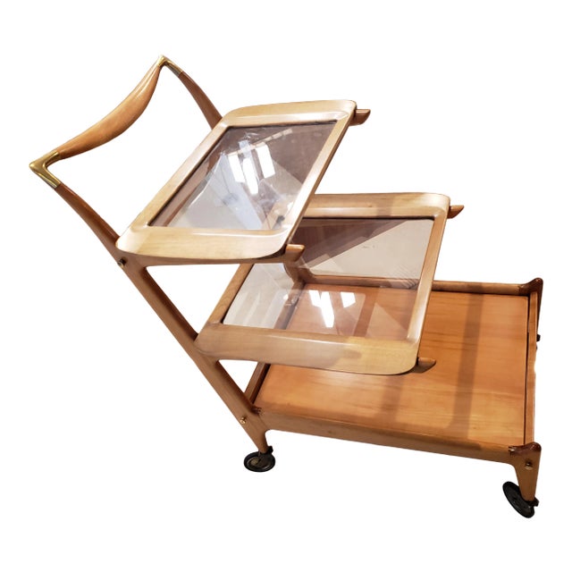 1950 Brazilian Caviuna Wood Tea Cart For Sale