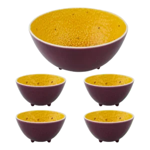 Bordallo Pinheiro Tropical Fruits 5-Piece Salad Serving Set, Passion Fruit