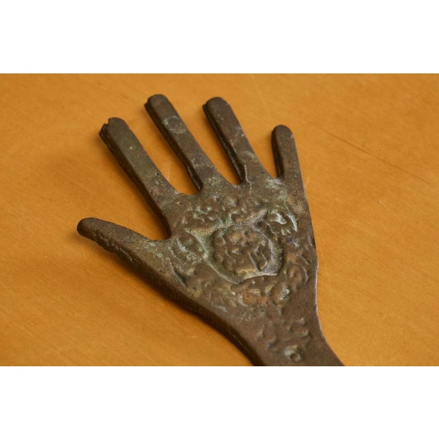 Brutalist Hand Shaped Bottle Opener in Patinated Sand Cast Iron, 1940s For Sale - Image 3 of 8