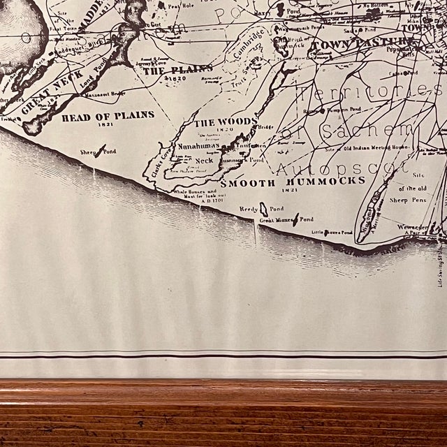 Vintage Framed 1974 Historical Map of Nantucket, Tuckernuck, Gravelly, and Muskeget by Reverend F C Ewer For Sale - Image 15 of 17