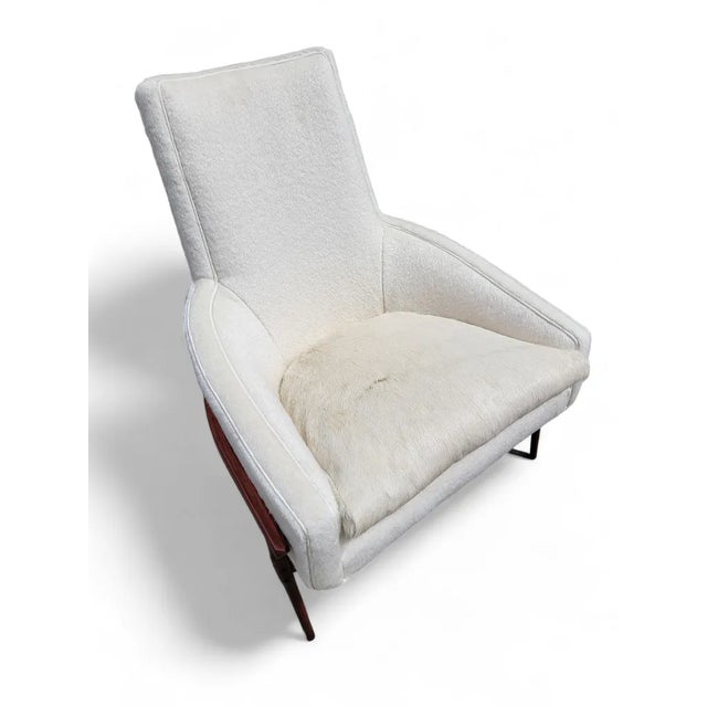 Mid 20th Century MCM High Barrel Back Lounge Chair by Fairfield Chair Co. Newly Reupholstered For Sale - Image 5 of 5