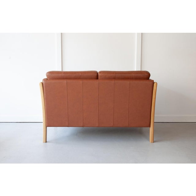 Mid-Century Modern Mid-Century Danish Brown Leather Sofa by Stouby, 1960s For Sale - Image 3 of 7