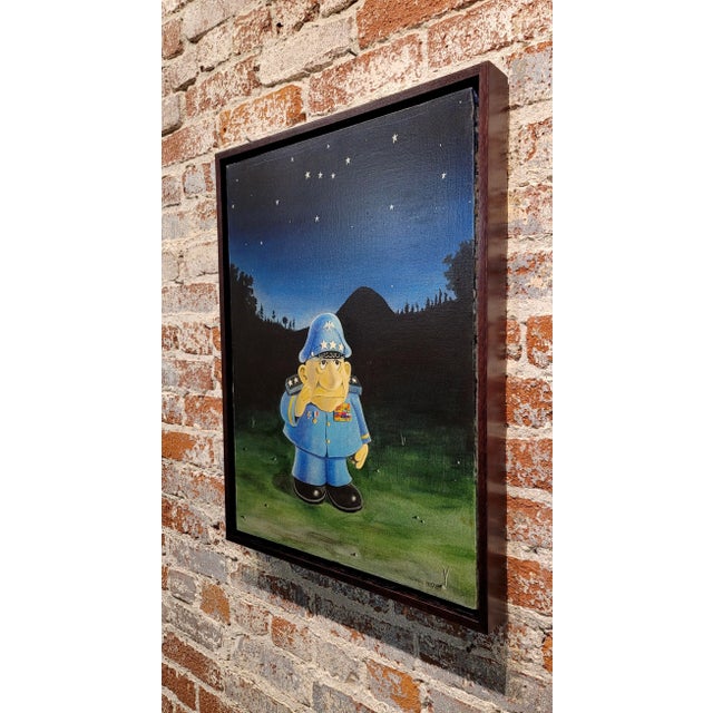 Textile Michael Bedard -Melancholic 3-Star General Under the Stars-Oil Painting For Sale - Image 7 of 9