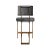 Worlds Away Matthew Izzo Home - Baylor Gray Velvet Upholstered Cushion & Painted Bronze Counter Stool For Sale - Image 4 of 6