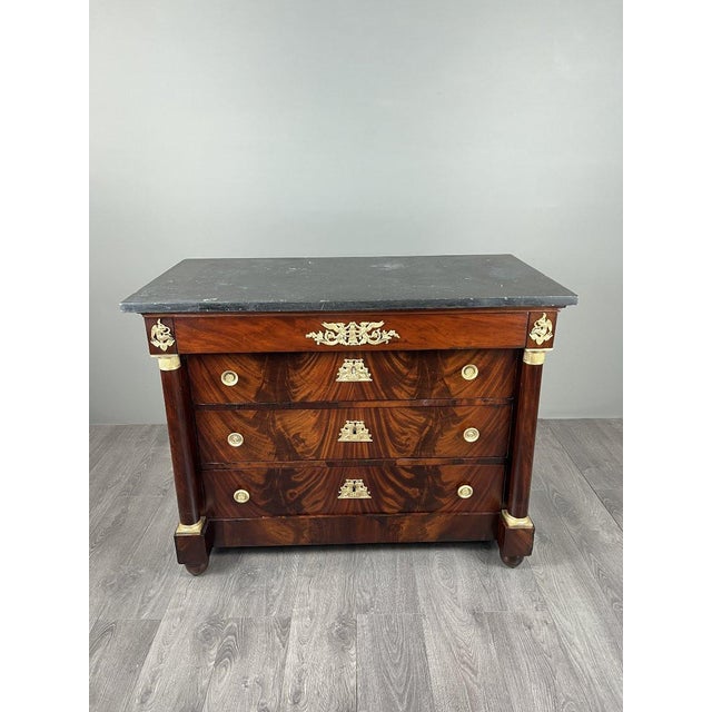 19th Century Empire-Style Mahogany Chest of Drawers For Sale - Image 9 of 13