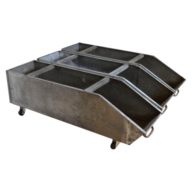 Storage Bins on Wheels From Wonder Bread Bakery, Industrial Steel, Set